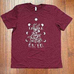 Band Merch Men’s Burgundy T-shirt Size XL, NWOT